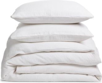 Boll & Branch Dream Duvet Cover & Shams Set in White at Nordstrom, Size King