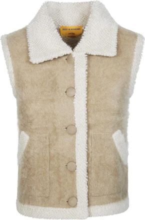 Guest In Residence Grizzly Wrangler Vest - Dames - Bodywarmers - Beige - S - Kasjmier - Jassen