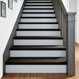 vidaXL Vidaxl - Pelda&ntilde;os De Escalera 12 Uds Madera Maciza Roble Marr&oacute;n Oscuro