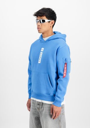 Alpha Industries Hoodie ALPHA INDUSTRIES Alpha Puff Print Hoodie, Herren, Gr. L, mediteranian blau, Obermaterial: 80% Baumwolle, 20% Polyester, regular fit, Sweatshirt