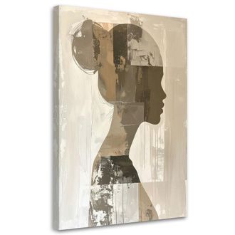 Feeby Impresi&oacute;n De Imagen Figura De Mujer Abstracci&oacute;n En Beige Estilo Boho 70x100