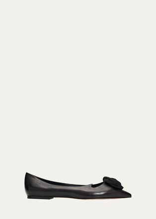 Roger Vivier I Love Vivier Rose Leather Ballerina Flats