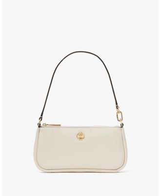 Kate Spade New York Womens Kayla Pebbled Leather Convertible Wristlet - White - One Size