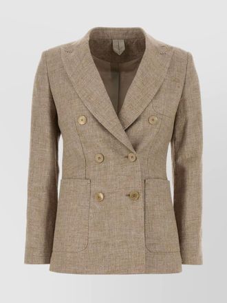 Max Mara linen blend double-breasted blazer
