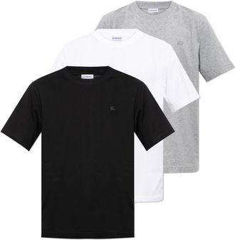 Burberry Driepersoons katoenen T-shirt - Heren - T-shirts - Veelkleurig - M - Katoen - Tops