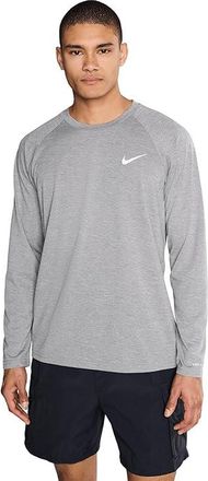 Nike Heather Long Sleeve Hydroguard Mens Swimwear Particle Grey : 2XL, Polyester