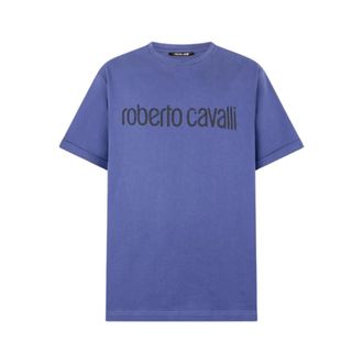 Roberto Cavalli Heren, Tops, Blauw, Maat: XL Katoen