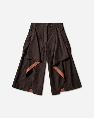 Kiko Kostadinov Women s Dahlia Draped Shorts Dark Elm