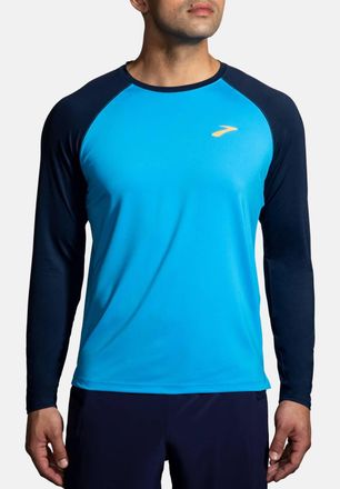 Brooks Atmosphere 2.0 Long Sleeve Top In Spring Break/navy