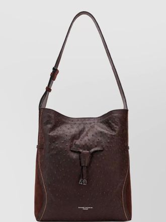 Gianni Chiarini leather ostrich-print shoulder bag