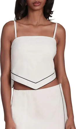 Avec Les Filles Linen-Blend Scarf Top