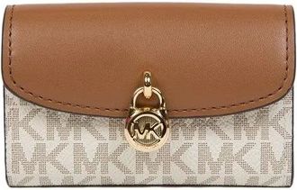 Michael Kors Accessoires, Dames, Beige, ONE Size, Polyester, Lyra Extra-Small Trifold Portemonnee