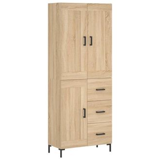 Berkfield Home Highboard Sonoma Oak 69.5x34x180 cm Engineered Wood in Light Tan
