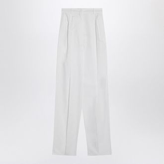 Sportmax Sportmax Wide White Cotton Trousers