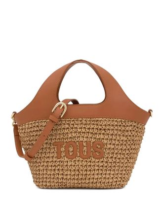 Tous Lirio Rafia leather-trimmed tote bag - Brown