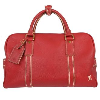 Louis Vuitton Carryall Tobago Leather Red Leather Handbag (Pre-Owned)