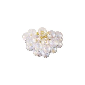 QAZQA Qazqa - Dise&ntilde;o L&aacute;mpara De Techo De Dise&ntilde;o En Lat&oacute;n Con Cristal Arco&iacute;ris 6 Luces - Uvas Vidrio /met&aacute;lica Adecuado Para Led Max. 6 X 8 Watt