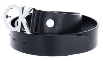 Calvin Klein Womens Ck Logo Belt 3.5cm Belt, Black (Black 001), 34 (Manufacturer size: 75)