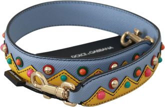 Dolce & Gabbana Womens Blue Handbag Accessory Shoulder Strap Leather Bag