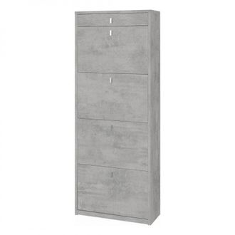OEM Zapatero Con Cuatro Puertas Y Un Caj&oacute;n Superior Beton Cemento 63x29x H164 Cm
