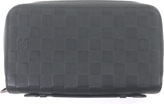 Louis Vuitton Damier Infini Black Leather Long Wallet (Bi-Fold) (Pre-Owned)