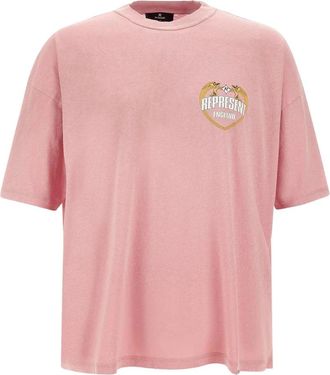 Represent Logo Print Crew-neck T-shirts en Polos - Heren - T-shirts - Roze - 2XL - Katoen - Tops