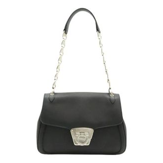 Ferragamo Pre-owned Shoulder Bags, female, Black, Size: ONE SIZE Pre-owned Gancini Handbag