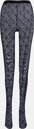 Marine Serre Moonogram flocked mesh tights