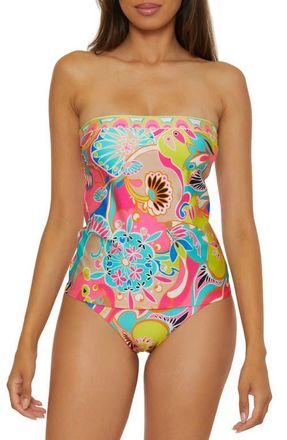 Trina Turk Banded Tankini Top in Pink Multi at Nordstrom, Size 8