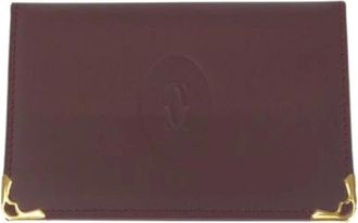 Cartier Vintage, unisex, Rood, ONE Size, Leer, Pre-owned Vintage Leren Portemonnee