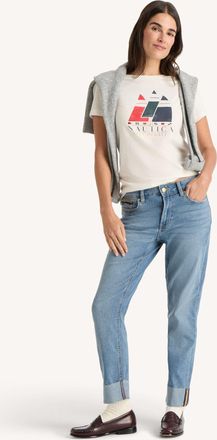 Nautica Womens Cuffed Straight Jean