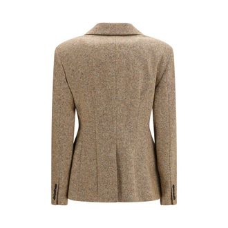 Brunello Cucinelli Virgin Wool Donegal Blazer - Beige