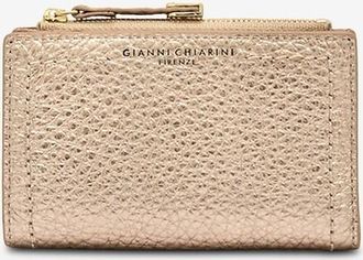 Gianni Chiarini Kompakte Brieftasche aus genarbtem Leder mit Reissverschluss Bubble