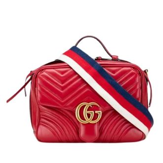 Gucci Pre-owned Cross Body Bags, female, Red, Size: ONE SIZE Pre-owned Quilted Satchel