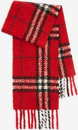 Burberry Check Alpaca Wool Blend Bouclé Scarf