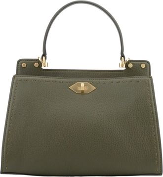 Pourchet Tassen, Dames, Groen, ONE Size, Kaki handtas maat M