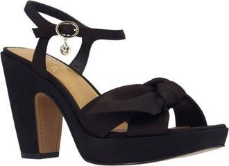 J. Rene&eacute; Burkett Ankle Strap Platform Sandal in Black at Nordstrom, Size 10.5