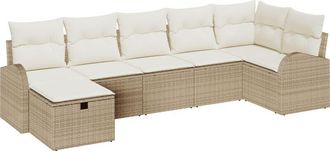 vidaXL Vidaxl - Garden Sofa Set 7 pcs Beige and cream 289 x 124 x 85 cm