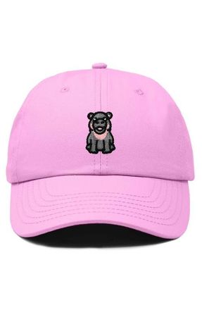 Dalix Hippo Embroidered Adjustable Hat in Light Pink at Nordstrom
