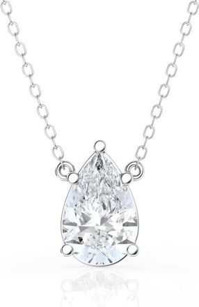 Grown Brilliance 2 Carat Pear Lab Grown Diamond Pendant Necklace in Sterling Silver