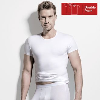 Isa Rundhalsshirt ISA BODYWEAR 315125 Shirt kurzarm ON, Herren, Gr. XXL, weiss (wei&szlig;), Obermaterial: 94% Baumwolle, 6% Elasthan, figurbetont, Shirts Rundh