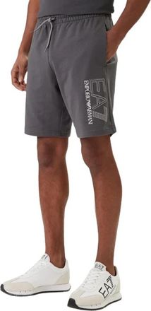 Emporio Armani Jersey Shorts met Logo aan de Zijkant - Heren - Korte Broeken - Grijs - XS - Korte Broeken