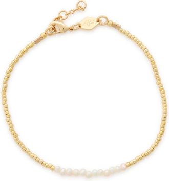 Anni Lu Anni LU Slim Pearly 18kt Gold-plated Beaded Bracelet - Pearl - One Size