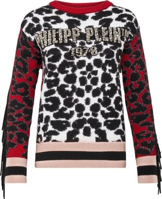 Philipp Plein Pullover Ronde Hals - Dames - Ronde hals truien - Veelkleurig - XS - Wol - Truien & Vesten