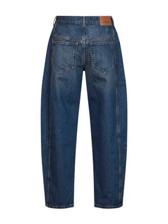 Isabel Marant Womens Jeans Oriane Barrel Faded Blue Cotton