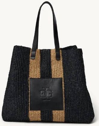 The Garment Womens Raffia Beach Bag In Black