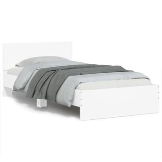 Berkfield Home Bed Frame without Mattress with Headboard White 100x200 cm