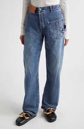 J.W.Anderson Twisted Workwear Jeans in 172 Mid Blue at Nordstrom, Size 26