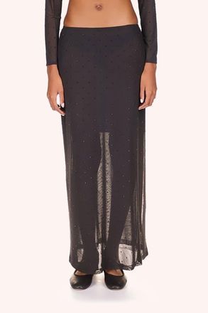 Anna Sui Rhinestone Mesh Skirt in Black at Nordstrom, Size X-Small