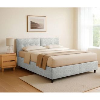 Dmora Cama Individual Truro, Desenfundable, Hecho En Italia, Gris Claro